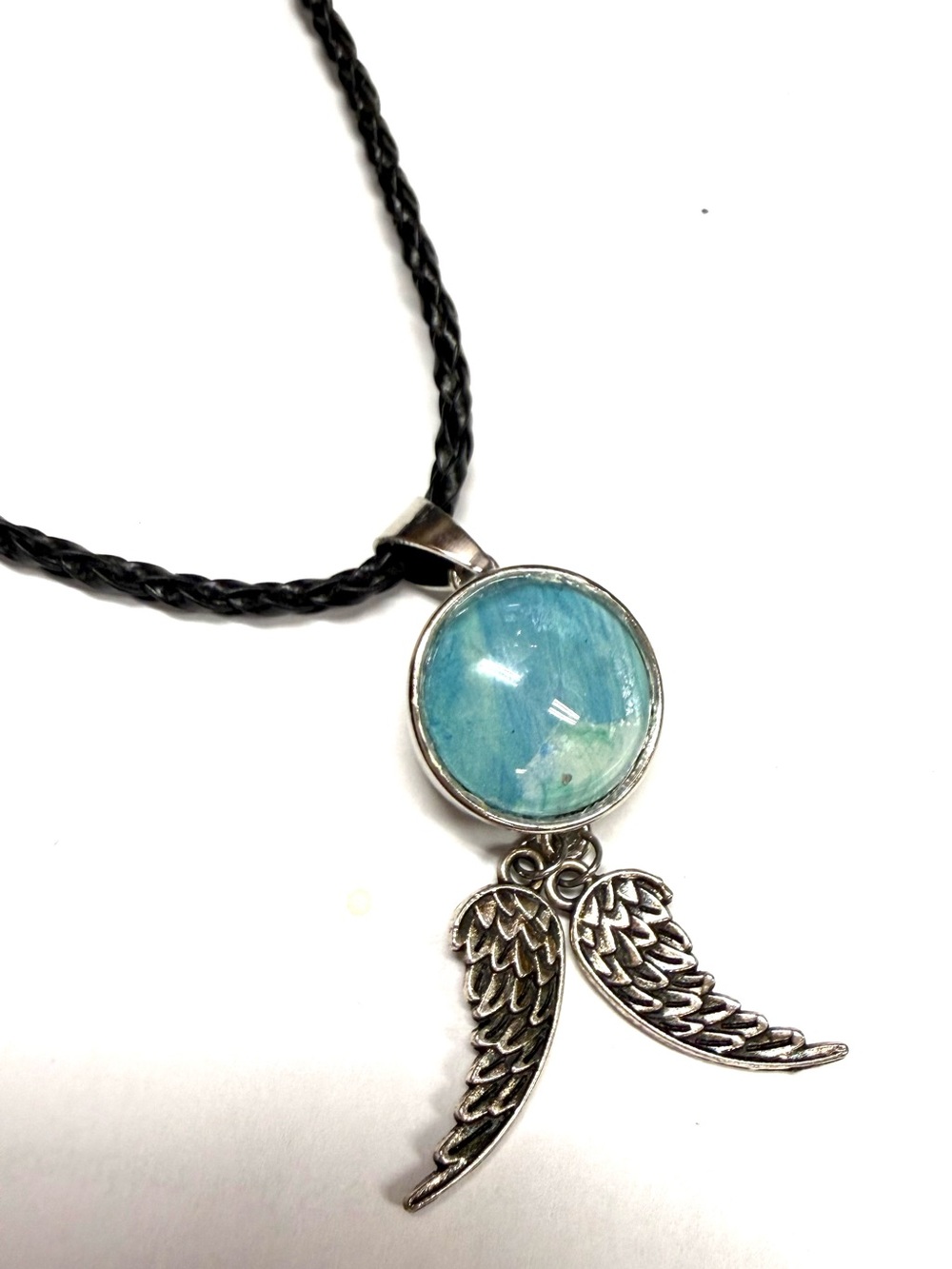 Angel Wings charm Necklace with handmade 20mm snap SN20